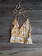 Musztardowy krótki top damski wiązany XS Tally Weijl nowy bluzka crop top