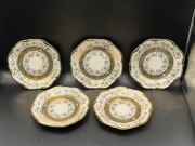 Zestaw 5 talerzyków Bareuther Bavaria nr 18 pozłacane 10 cm