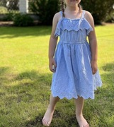 Sukienka na ramiączkach hiszpanka bawełniana ażurowa falbany 116