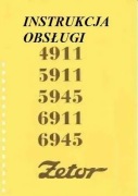 Instrukcja obsługi Zetor 4911,5911,5945, 6911,6945