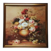 Obraz Piankowy Kwadratowy Kwiaty 30x30cm jak malarstwo holenderskie