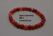 Bransoletka czerwony agat NR 3 - 6mm/19cm