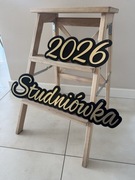 Napis studniówka 80cm + 2026 40cm czarno złoty 3D ścianka na bal maturalny