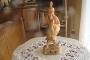 CHIŃSKI RYBAK-SHOULAO- FIGURKA Z DREWNA