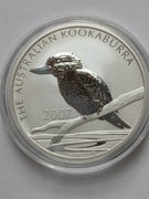 Australijska kookaburra 2007 uncja srebra 1 oz 