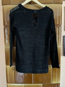 Czarny sweterek z drobnymi cekinami