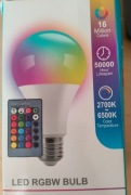Żarówka, RGB 16 kolorów, pilot