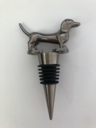 Korkociąg do wina pies srebrny grafitowy jamnik ozdobny dekoracja metalowy