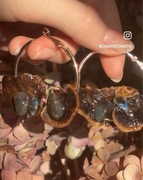 Kolczyki z leśnymi grzybami i labradorytem | handmade chabryistokrotki 