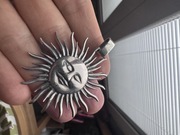 Srebrna unikatowa duża orientalna zawieszka słońce 