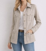 Lekka beżowa piaskowa kurtka damska przejściowa wiosenna bawełna Diverse