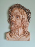 Pan Jezus-płaskorzeźba z drewna ręcznie wykonana