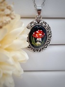 Ręcznie malowany muchomor, naszyjnik amanita