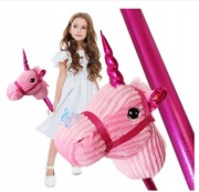 KOŃ NA KIJKU HOBBY HORSE RÓŻOWY GŁOWA KONIA NA KIJU Z DŹWIĘKIEM