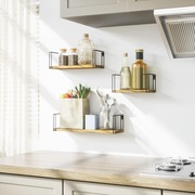 SRIWATANA Rustykalne dekoracyjne drewniane półki ścienne 3 szt