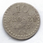 Księstwo Warszawskie 10 groszy 1813 IB srebro mennica Warszawa AG
