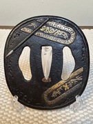 Tsuba żelazna szkoła Shoami okres Edo XVIII/XIX w. katana wakizashi