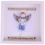 Pamiątka Pierwszej Komunii Świętej Ramka 3D Anioł Stróż Rękodzieło Prezent