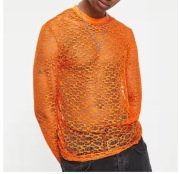 Dopasowana koszulka z długim rękawem  t-shirt typu siatkowego ASOS DESIGN 