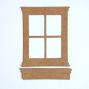 Scrapki Papierowe - Baza OKNO z parapetem kraft 2 szt.