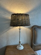 Lampka drewniana nocna stołowa 2 sztuki