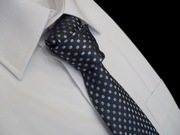 KRAWAT MĘSKI niebieski w kropki, polski producent