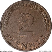 2 fenigi 1981, Niemcy "F" 