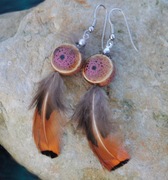 Kolczyki długie wiszące pióra boho 