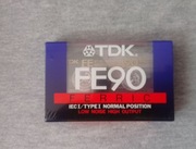 Kaseta magnetofonowa TDK D90 – ferric, nowa, fabrycznie zafoliowana