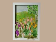 Obraz haftowany wstążką rękodzieło kwiaty dekoracja do domu prezent