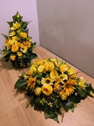 Stroik świąteczny na grób, kompozycja na cmentarz z wazonem , zestaw.LU20k