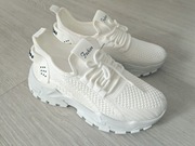 ! Wygodne Białe Buty sportowe 36 Adidasy Sneakersy wsuwane Trampki