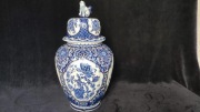 Wazon z Przykrywką Porcelana DELFT BOCH Royal Sphinx - Pies Foo