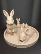 Ozdoby na Wielkanoc | 2 Zajączki + Tacka | Druk 3D | Różne kolory