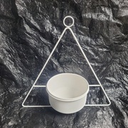 Doniczka Mocric 40x35 cm metalowa wisząca biała