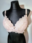 Koronkowy biustonosz stanik pudrowy róż 100E