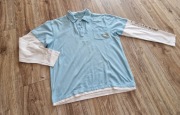 bluzka koszulka XL męska długi rękaw niebieska polo
