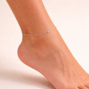 Delikatna Bransoletka na Kostkę Anklet Stal Nierdzewna Regulowana 21-26 cm