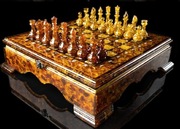 Szachy + warcaby z naturalnego bursztynu. 