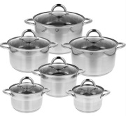 Komplet garnków 6 garnki stalowe indukcja/gaz