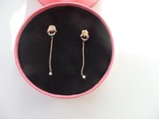 Tous wiszące kolczyki rubin perła turkus