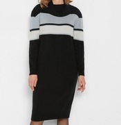 BONPRIX _DZIANINOWA SUKIENKA Z GOLFEM CZARNA _58/60+