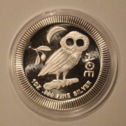 SOWA ATEŃSKA 2 $ DOLARY - TWO DOLLARS NIUE 2020 - 1 OZ 999, 1 UNCJA 999 