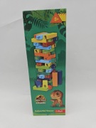 Klocki drewniane Kolorowa wieża Jurassic Park Trefl gra zręcznościowa