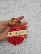 Zawieszki na wódkę weselną 30szt czerwone złote 