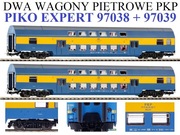 GLEDZIU PIKO 97038 + 97039 2x WAGON PIĘTROWY PKP NOWY ORYGINALNE OPAKOWANIA