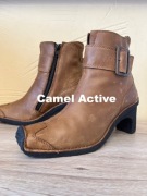 Brązowe botki damskie Camel Active ocieplane