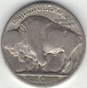 USA 5 centów 1913-1938 Bizon Indianin nieczytelna data nr 7