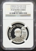 10 ZŁ 1998, GENERAŁ AUGUST EMIL FIELDORF NGC PF69 UC #36