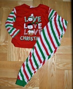 112^ świąteczna piżama bawełna bałwanek 3/4 Lat_98/104 cm